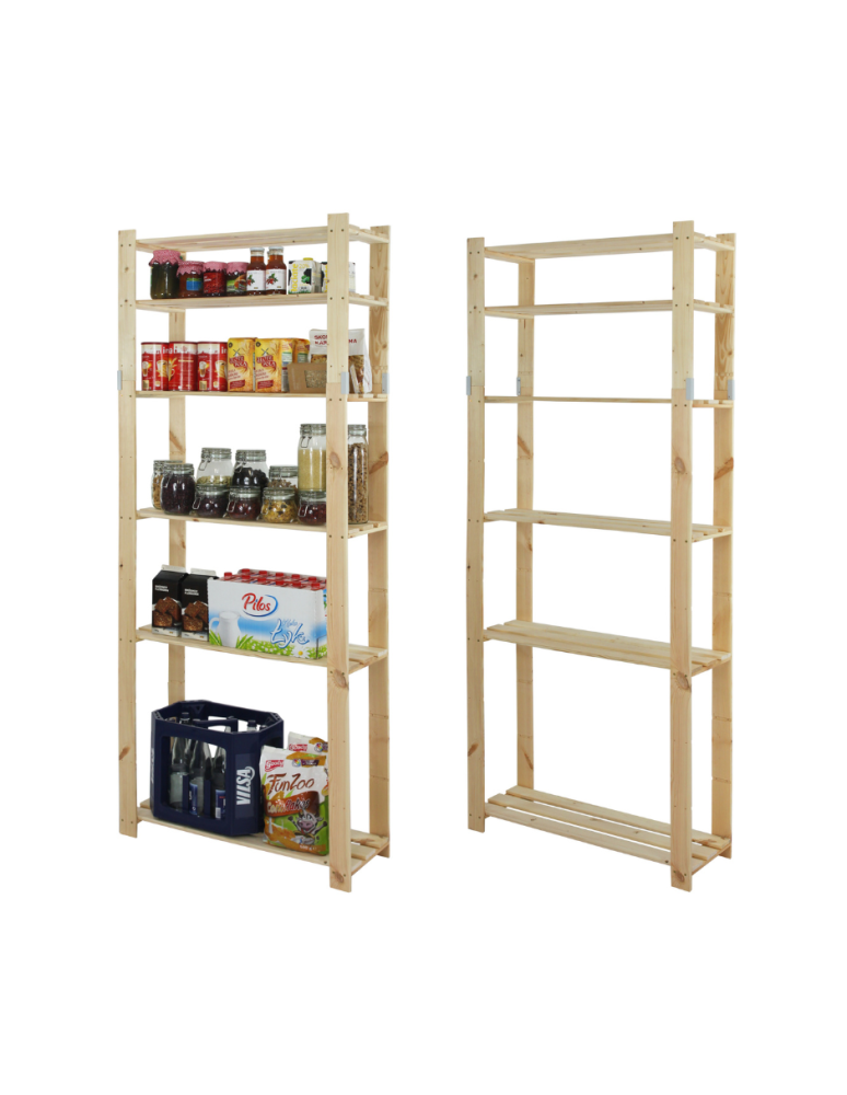 Regały - Regał na książki drewniany B27R 200x80x28 6 półek Naturalny - product b2b.wamar.biz 1