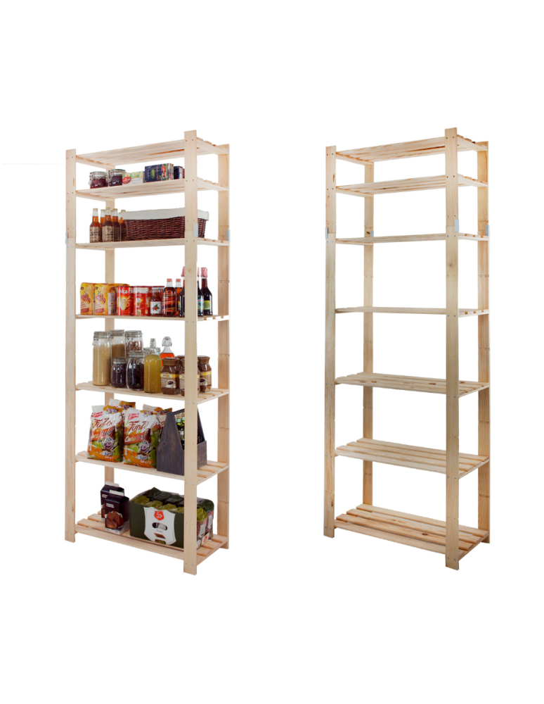 Regały - Regał na książki drewniany B30R 220x80x38 7 półek Naturalny - produkt b2b.wamar.biz 1