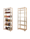 Regał na książki drewniany B30R 220x80x38 7 półek Naturalny