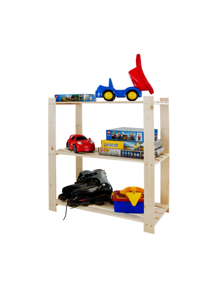 Regały - Regał na książki drewniany B21R 90x80x38 3 półki Naturalny - product b2b.wamar.biz 1
