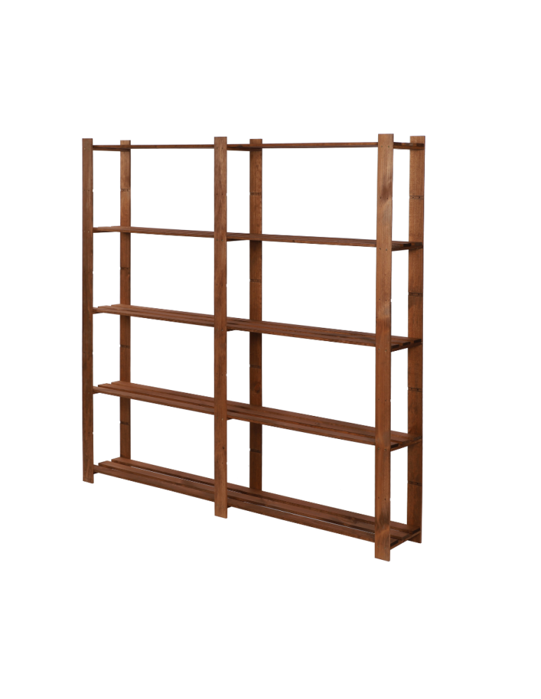 Regały - Regał na książki drewniany B02R 170x170x28 5 półek Brązowy - produkt b2b.wamar.biz 1