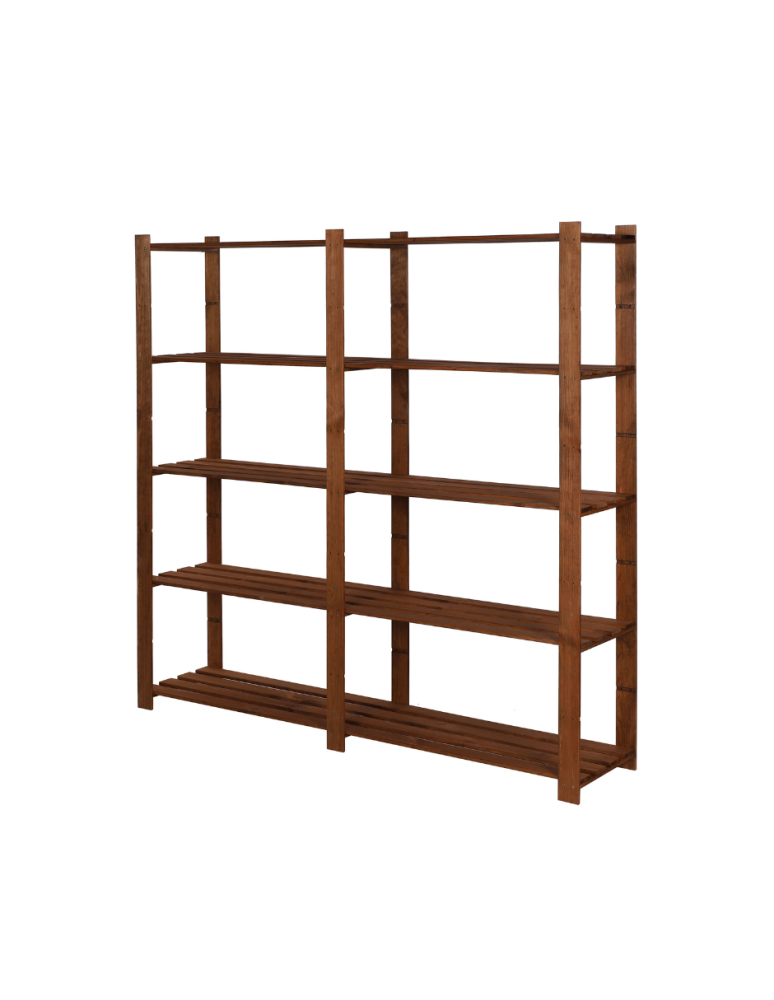 Regały - Regał na książki drewniany B03R 170x170x38 5 półek Brązowy - product b2b.wamar.biz 1