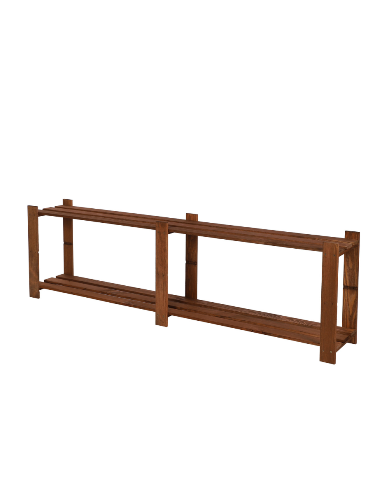 Regały - Regał na książki drewniany B04R 50x170x28 2 półki Brązowy - product b2b.wamar.biz 1