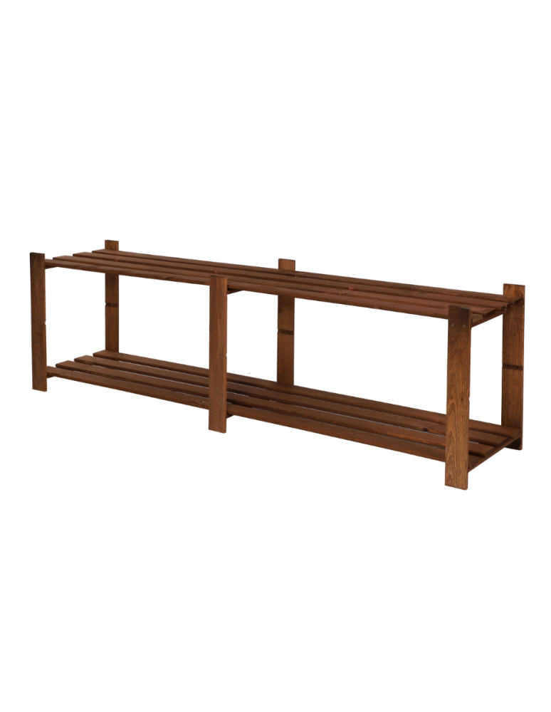Regały - Regał na książki drewniany B05R 50x170x38 2 półki Brązowy - produkt b2b.wamar.biz 1