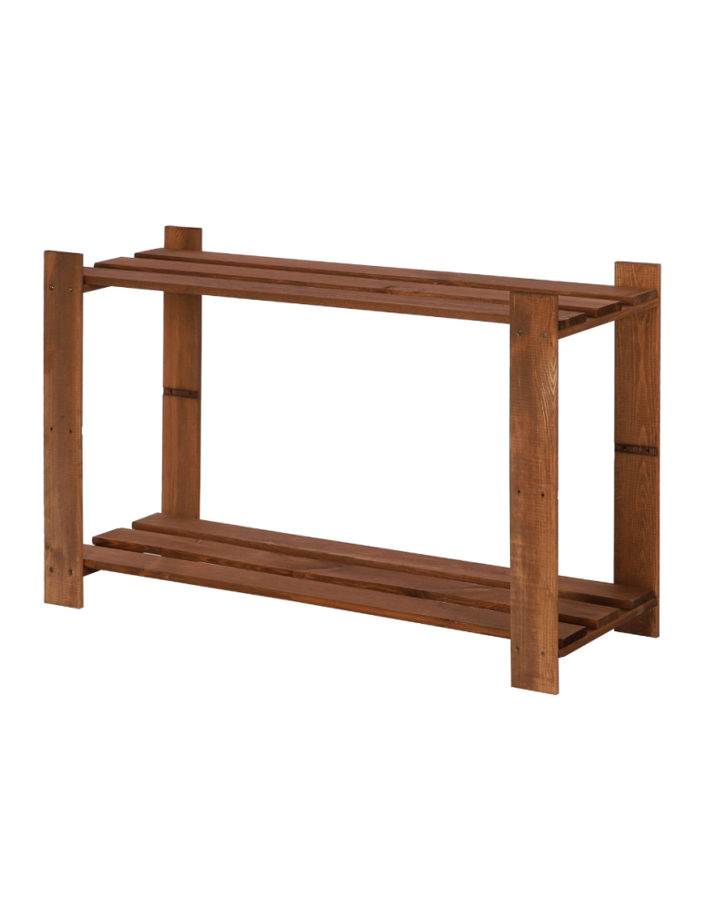 Regały - Regał na książki drewniany B06R 50x80x28 2 półki Brązowy - product b2b.wamar.biz 1