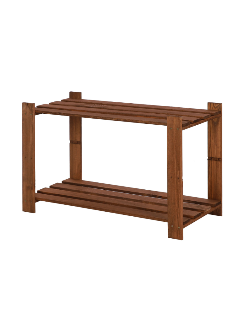 Regały - Regał na książki drewniany B07R 50x80x38 2 półki Brązowy - product b2b.wamar.biz 1