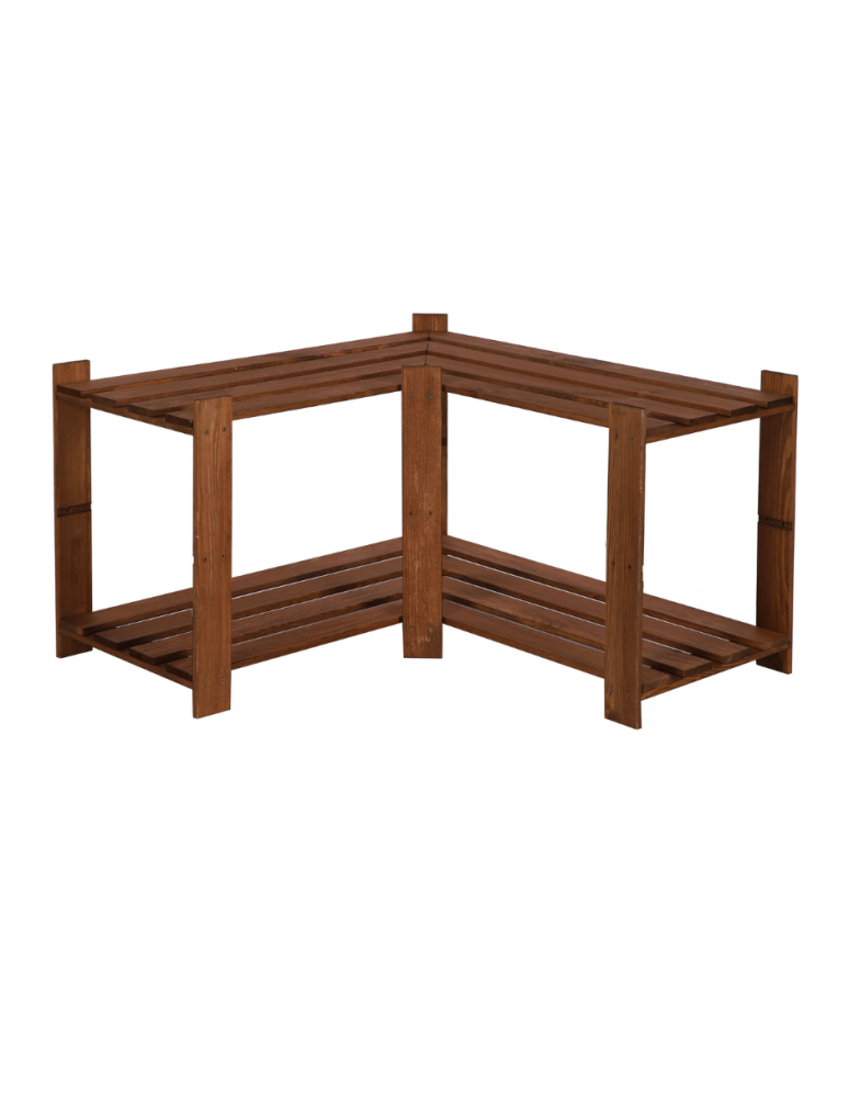 Regały - Regał na książki narożny B09R 50x85x38 2 półki Brązowy - product b2b.wamar.biz 1