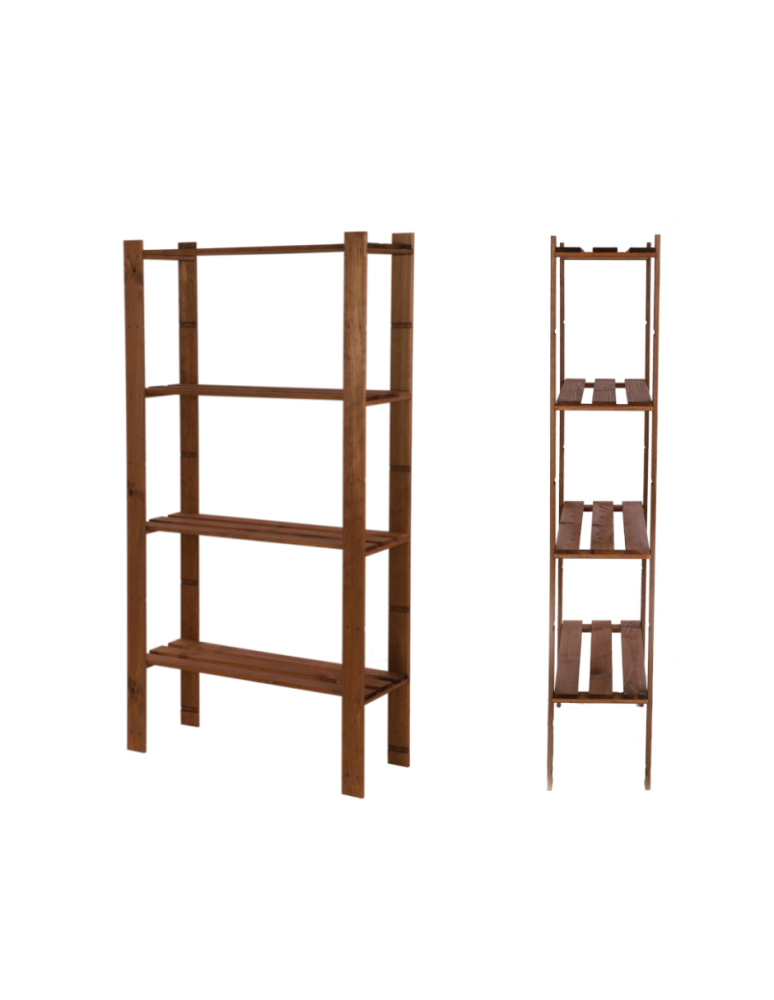 Regały - Regał na książki drewniany B17R 150x80x28 5 półek Brązowy - product b2b.wamar.biz 1