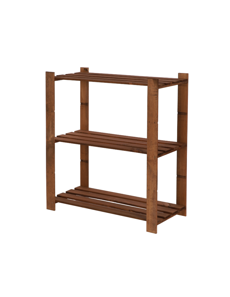 Regały - Regał na książki drewniany B21R 90x80x38 3 półki Brązowy - product b2b.wamar.biz 1