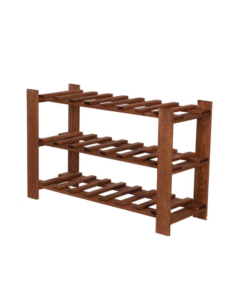 Regały - Regał na butelki drewniany B22R 50x80x28 3 półki Brązowy - product b2b.wamar.biz 1