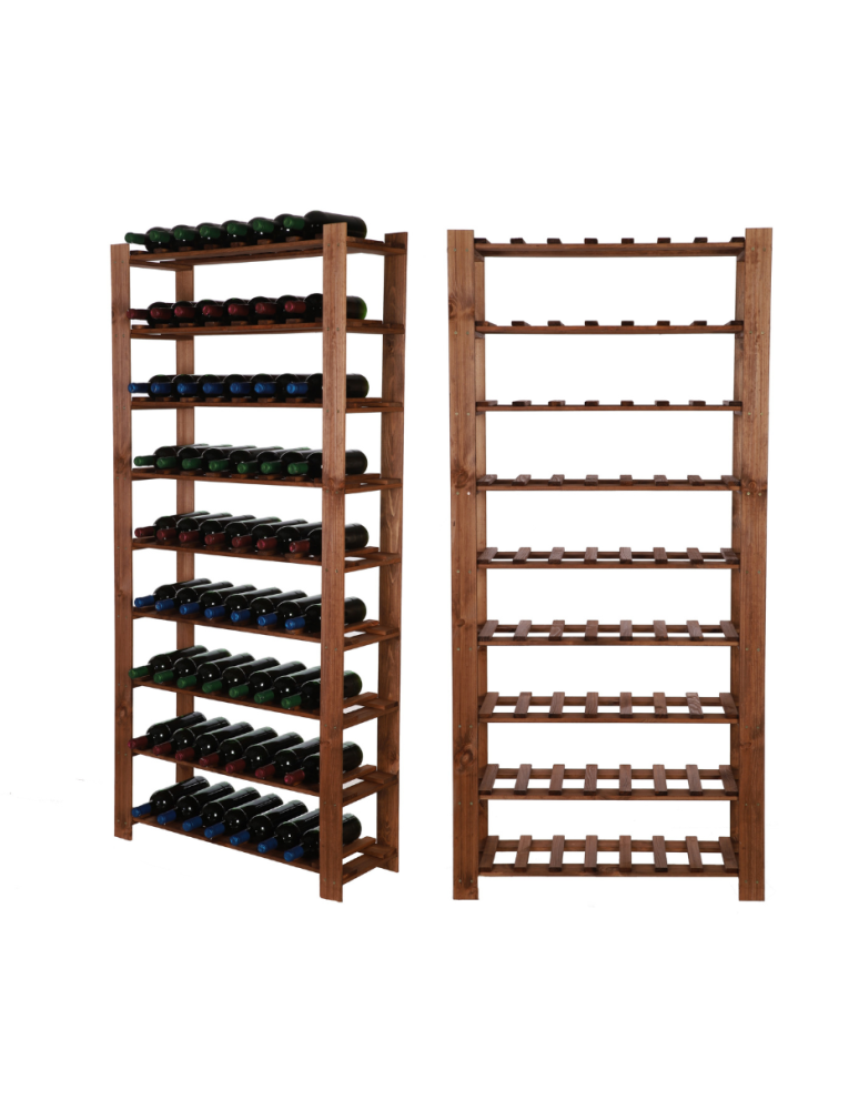 Regały - Regał na butelki drewniany B22R 170x80x28 9 półek Brązowy - product b2b.wamar.biz 1