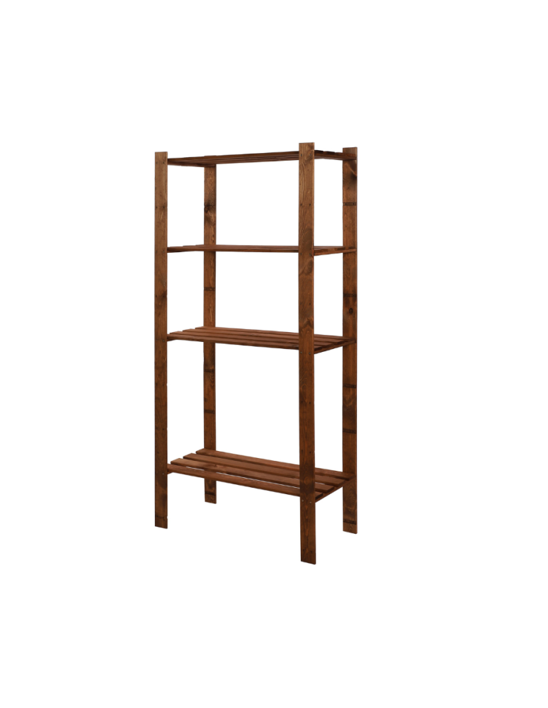 Regały - Regał na książki drewniany B23R 150x80x38 4 półki Brązowy - product b2b.wamar.biz 1