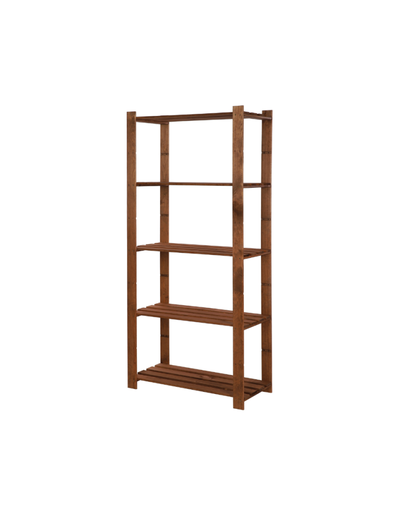 Regały - Regał na książki drewniany B24R 170x80x38 5 półek Brązowy - product b2b.wamar.biz 1