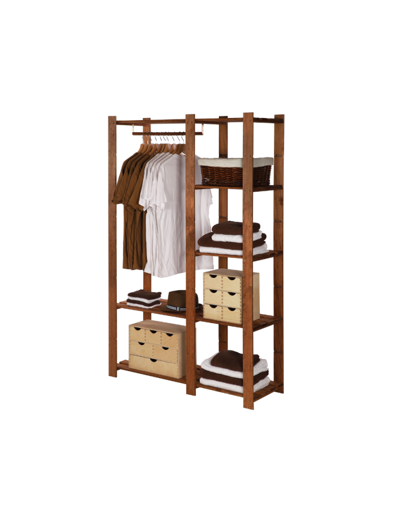 Regały - Regał garderoba na ubrania B25R 170x110x38 5 półek Brązowy - product b2b.wamar.biz 1