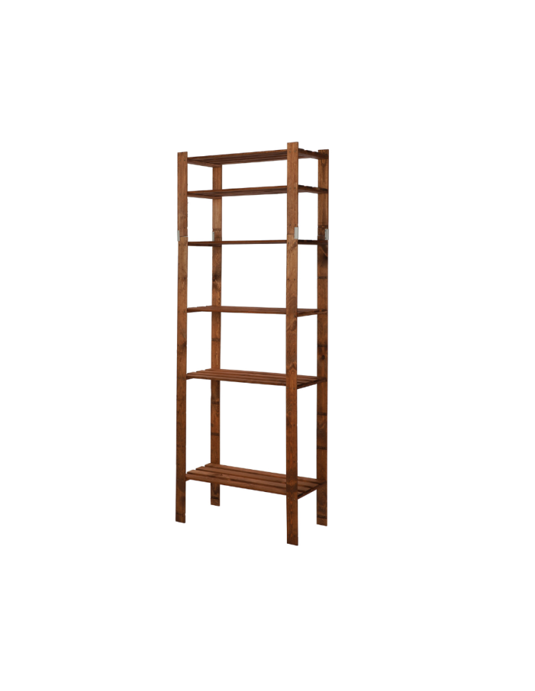 Regały - Regał na książki drewniany B29R 200x80x38 6 półek Brązowy - product b2b.wamar.biz 1