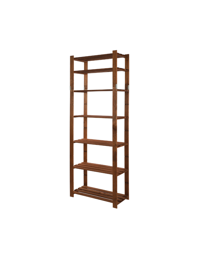 Regały - Regał na książki drewniany B30R 220x80x38 7 półek Brązowy - product b2b.wamar.biz 1