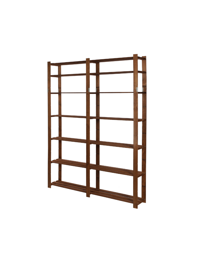 Regały - Regał na książki drewniany B31R 220x170x28 7 półek Brązowy - product b2b.wamar.biz 1