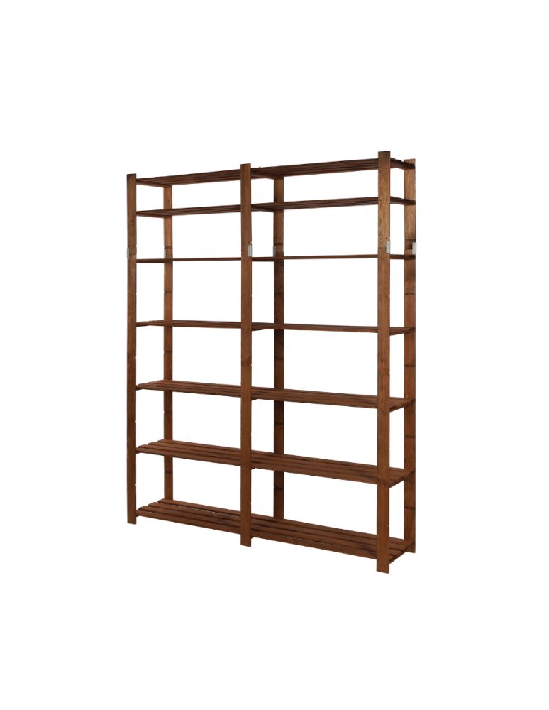 Regały - Regał na książki drewniany B32R 220x170x38 7 półek Brązowy - product b2b.wamar.biz 1