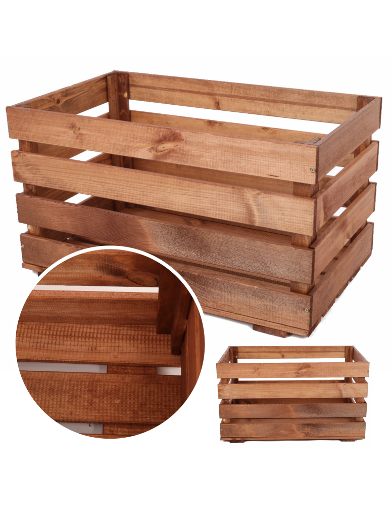 Regały - Skrzynia sosnowa skrzynka drewniana B08S 36x64x38 Brązowa - product b2b.wamar.biz 1