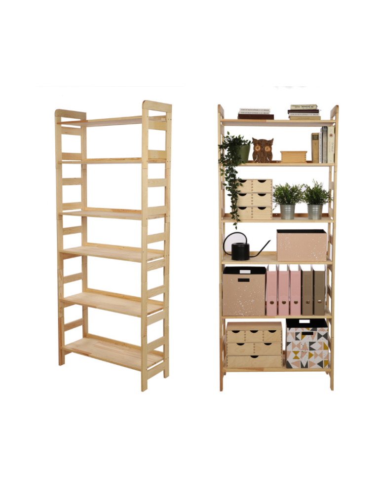 Regały - Regał Modułowy Prosty 197,6x80x34,4 cm 6 Półek BERDO Surowy - product b2b.wamar.biz 1
