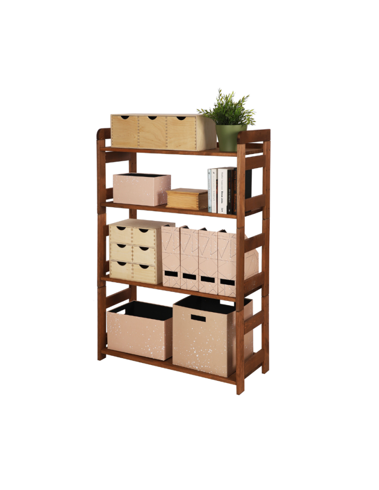 Regały - Regał Modułowy Prosty 120,8x80x34,4 cm 4 Półki BERDO Brązowy - product b2b.wamar.biz 1