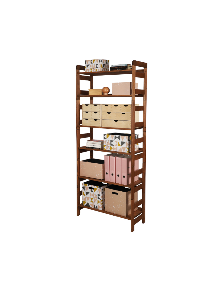 Regały - Regał Modułowy Prosty 197,6x80x34,4 cm 6 Półek BERDO Brązowy - produkt b2b.wamar.biz 1