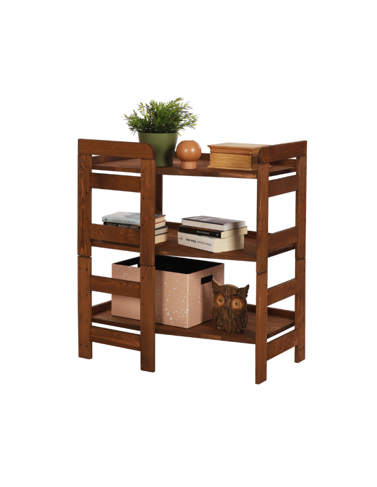 Regały - Regał Modułowy Wewnętrzny 82,4x72x44,8cm 3 Półki BERDO Brązowy - product b2b.wamar.biz 1