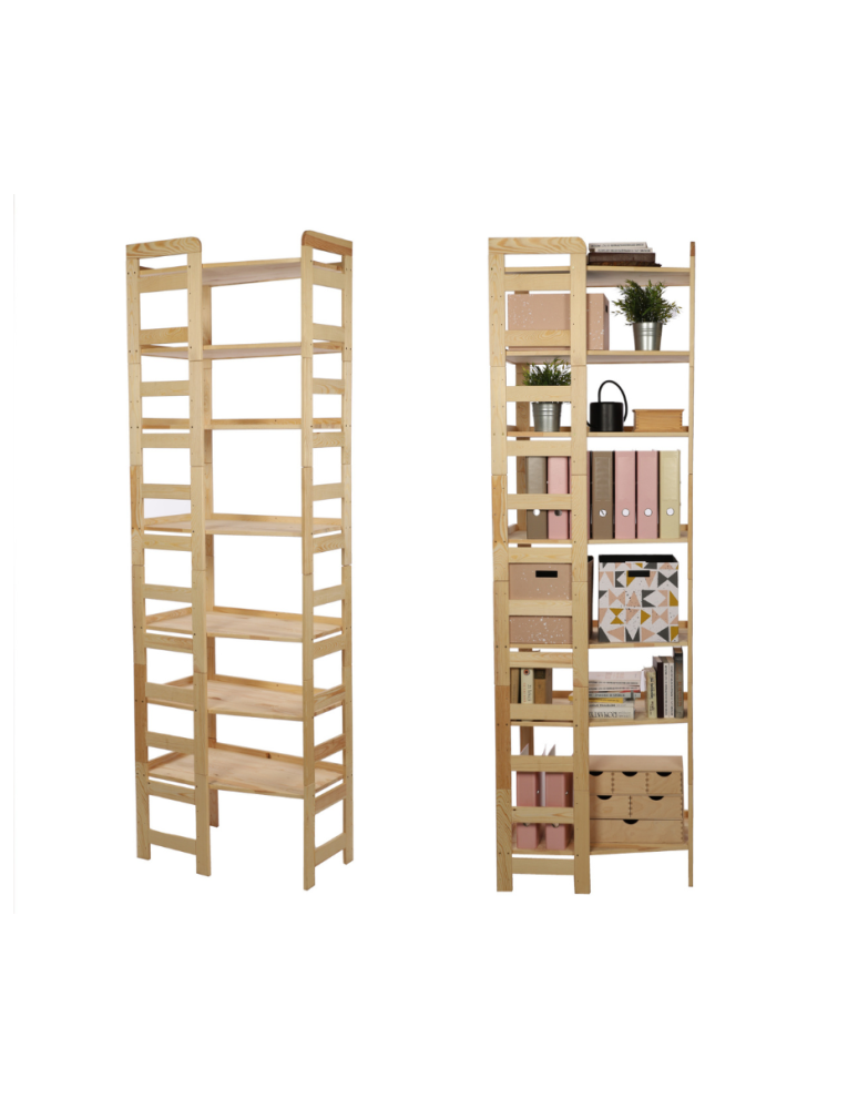 Regały - Regał Modułowy Wewnętrzny 236x72x44,8cm 7 Półek BERDO Surowy - product b2b.wamar.biz 1