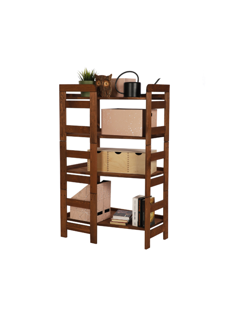 Regały - Regał Modułowy Wewnętrzny 120,8x72x44,8cm 4 Półki BERDO Brązowy - product b2b.wamar.biz 1