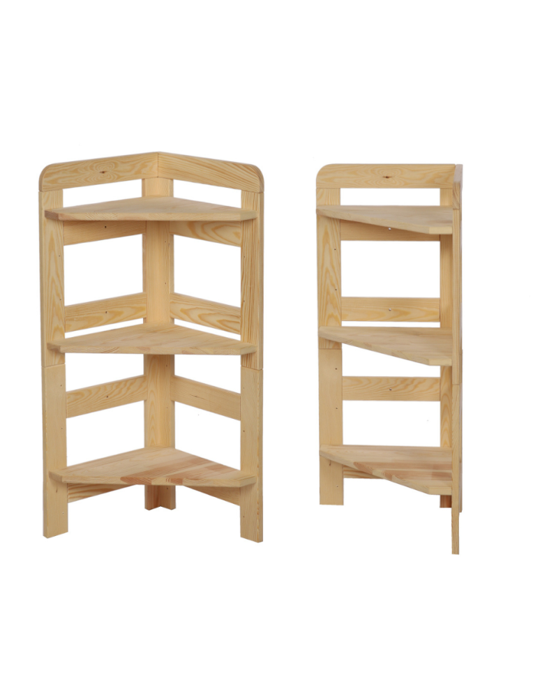 Regały - Regał Modułowy Narożnik 82,4x34,4x34,4cm 3 Półki BERDO Surowy - product b2b.wamar.biz 1