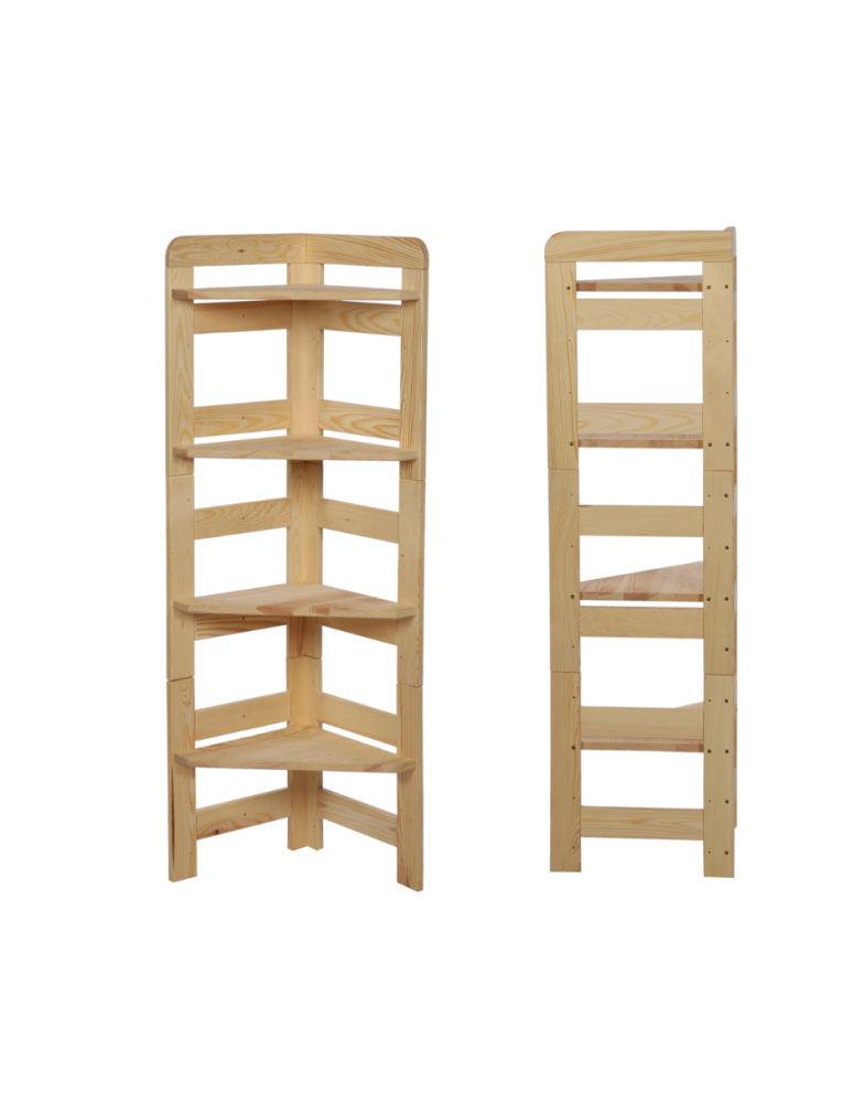 Regały - Regał Modułowy Narożnik 120,8x34,4x34,4cm 4 Półki BERDO Surowy - product b2b.wamar.biz 1
