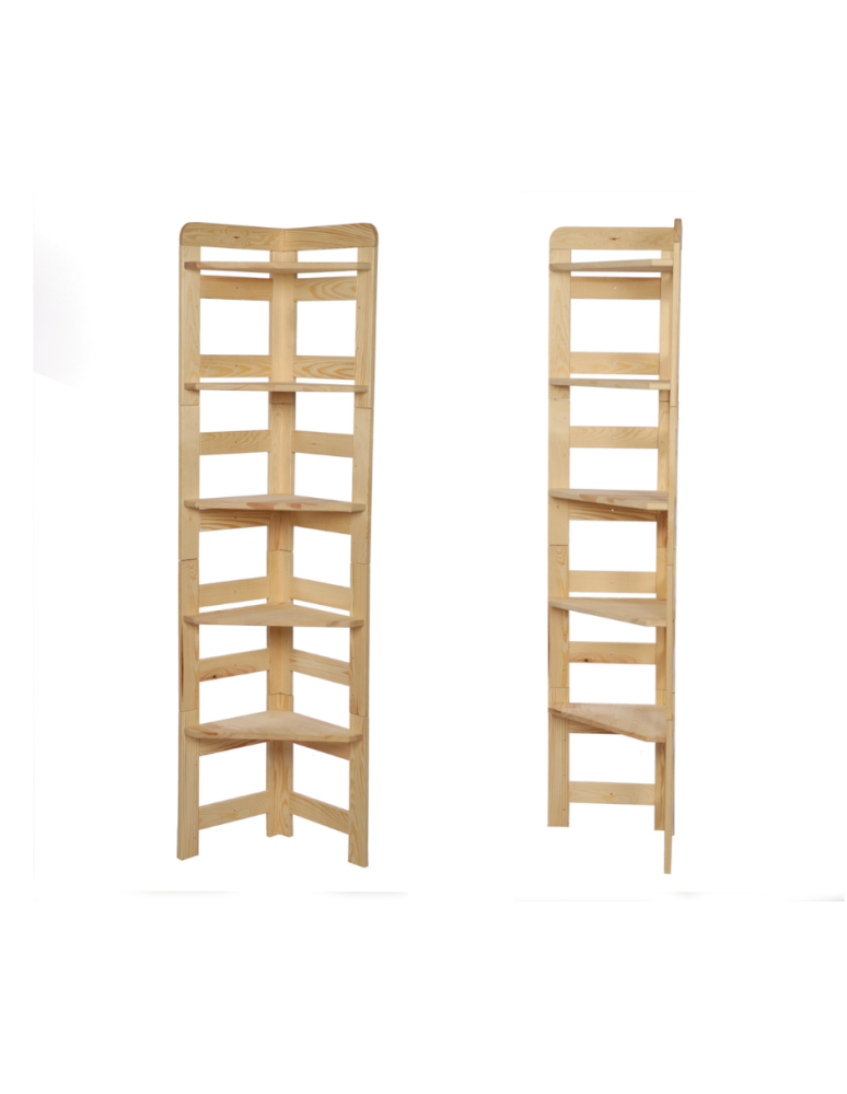 Regały - Regał Modułowy Narożnik 159,2x34,4x34,4cm 5 Półek BERDO Surowy - product b2b.wamar.biz 1