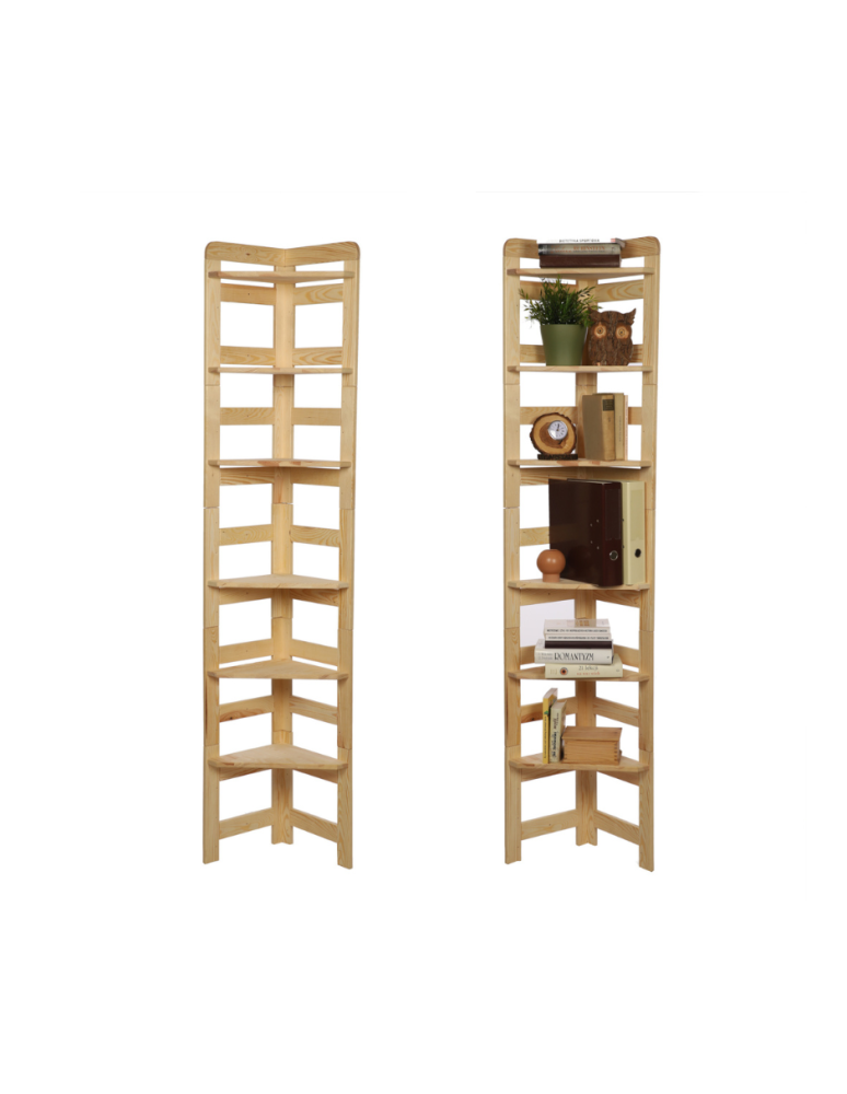 Regały - Regał Modułowy Narożnik 197,6x34,4x34,4cm 6 Półek BERDO Surowy - product b2b.wamar.biz 1