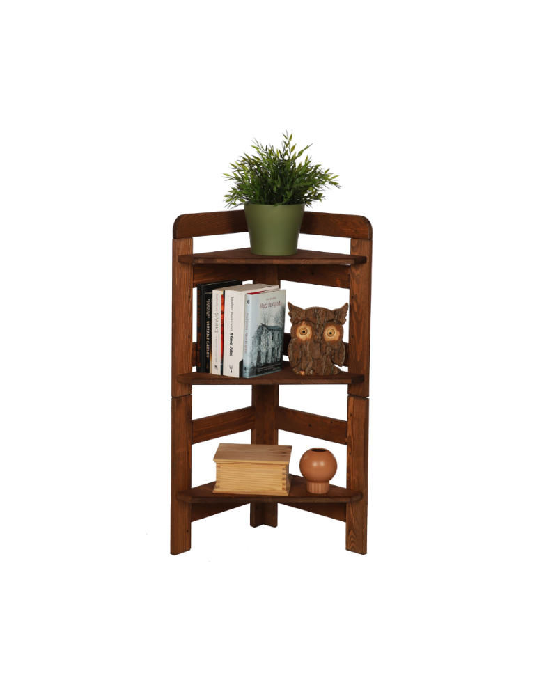 Regały - Regał Modułowy Narożnik 82,4x34,4x34,4cm 3 Półki BERDO Brązowy - product b2b.wamar.biz 1