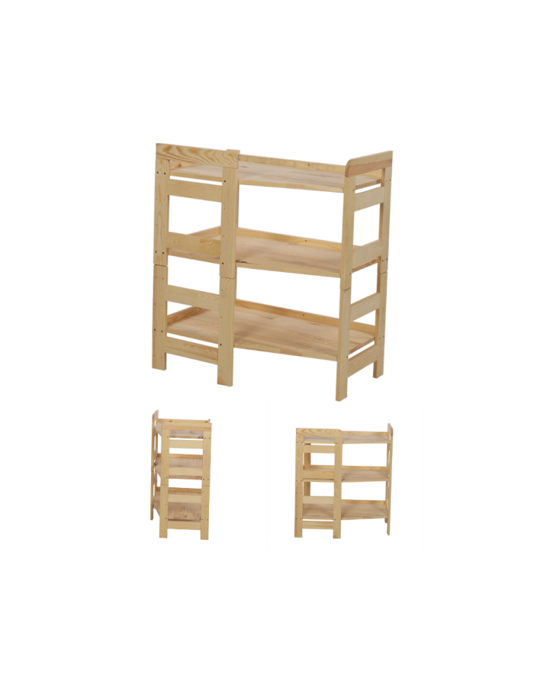 Regały - Regał Modułowy Wewnętrzny 82,4x72x44,8cm 3 Półki BERDO Surowy - product b2b.wamar.biz 1
