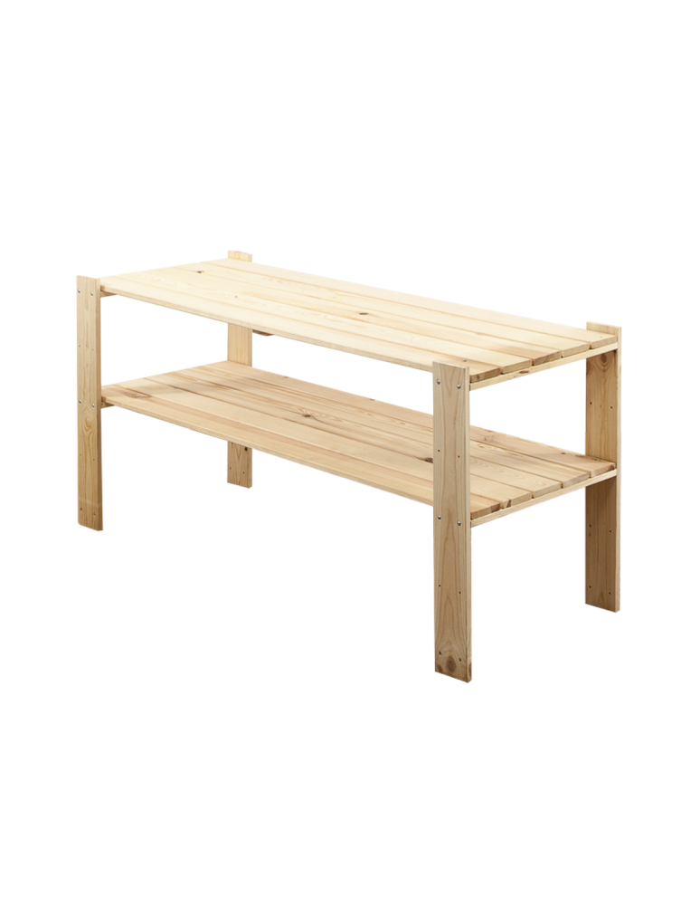 Regały - MAXI Surowy Regał Drewniany 64x120x50 cm 2 Półki ażurowe - product b2b.wamar.biz 1