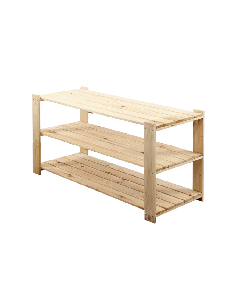 Regały - MAXI Surowy Regał Drewniany 64x120x50 cm 3 Półki ażurowe - product b2b.wamar.biz 1