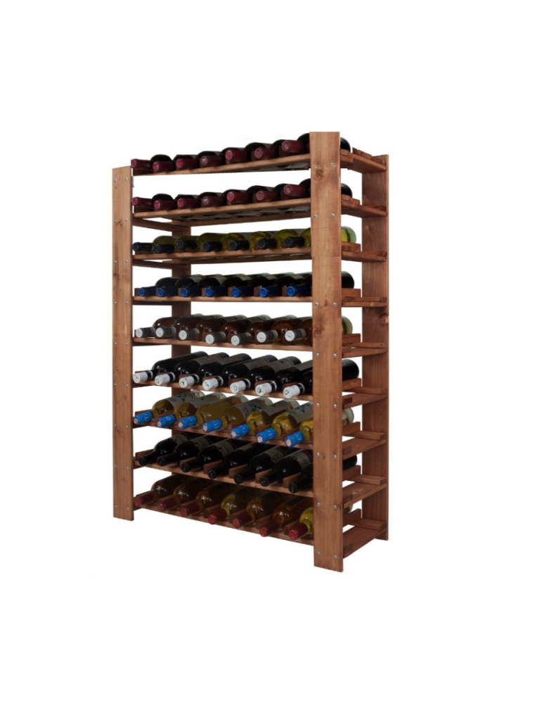 Regały - MAXI Regał Drewniany na 63 butelki 115x80x30 cm Brązowy - product b2b.wamar.biz 1
