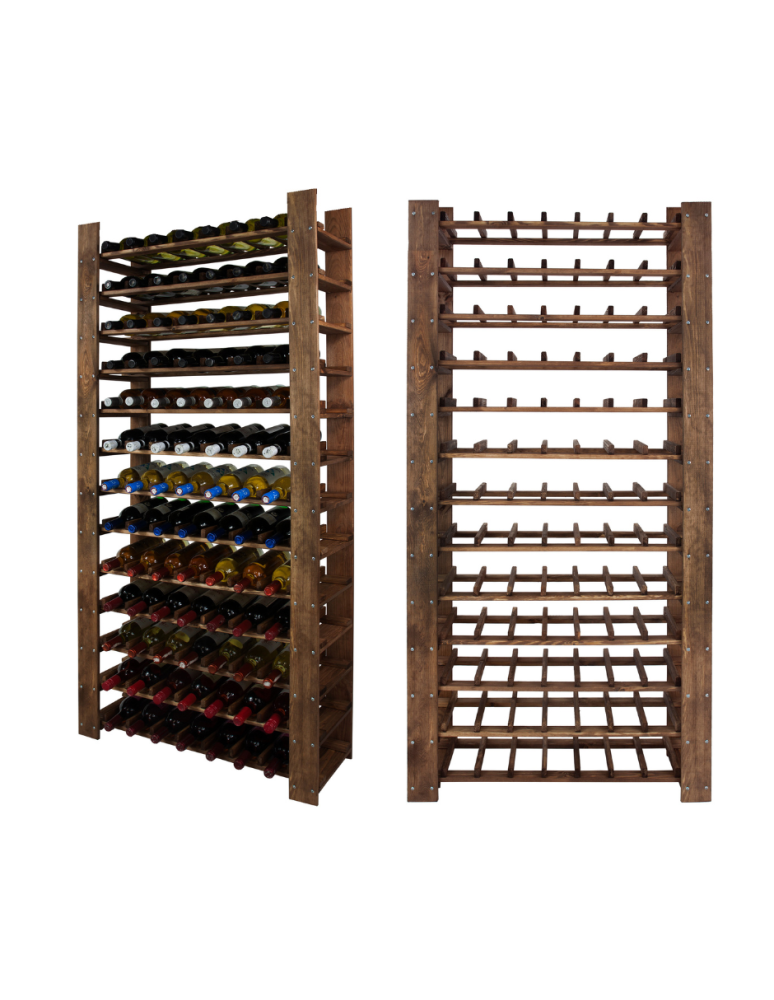 Regały - Regał Drewniany na 91 butelek 166,4x80x30 cm Brązowy - product b2b.wamar.biz 1