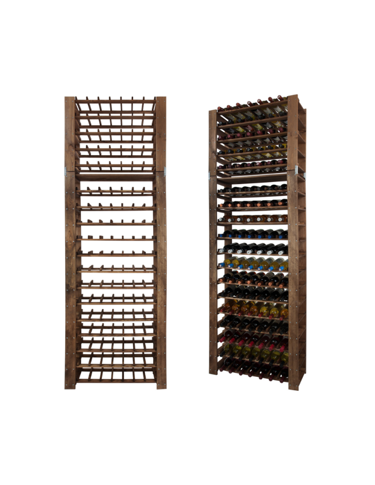 Regały - MAXI Regał Drewniany na 126 butelek 230x80x30 cm Brązowy - product b2b.wamar.biz 1