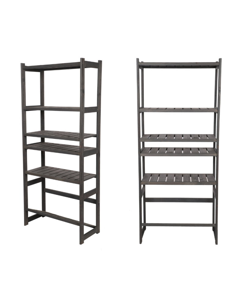 Regały - Drewniany regał do spiżarni LSR P500S1 Szary - product b2b.wamar.biz 1