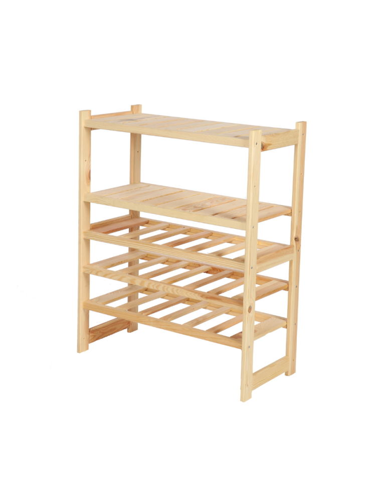 Regały - Regał drewniany do spiżarni LSR P2W3S0 Naturalny - product b2b.wamar.biz 1