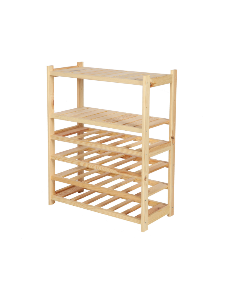 Regały - Regał drewniany do spiżarni LSR P2W4S0 Naturalny - product b2b.wamar.biz 1