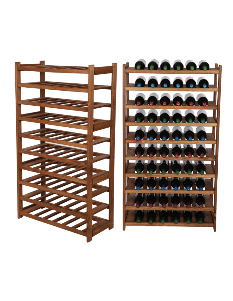 Regały - Regał drewniany na wino LSR 10 leżni na butelki Brązowy - product b2b.wamar.biz 1