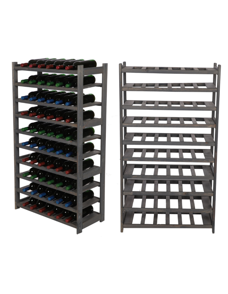 Regały - Regał drewniany na wino LSR 10 leżni na butelki Szary - product b2b.wamar.biz 1