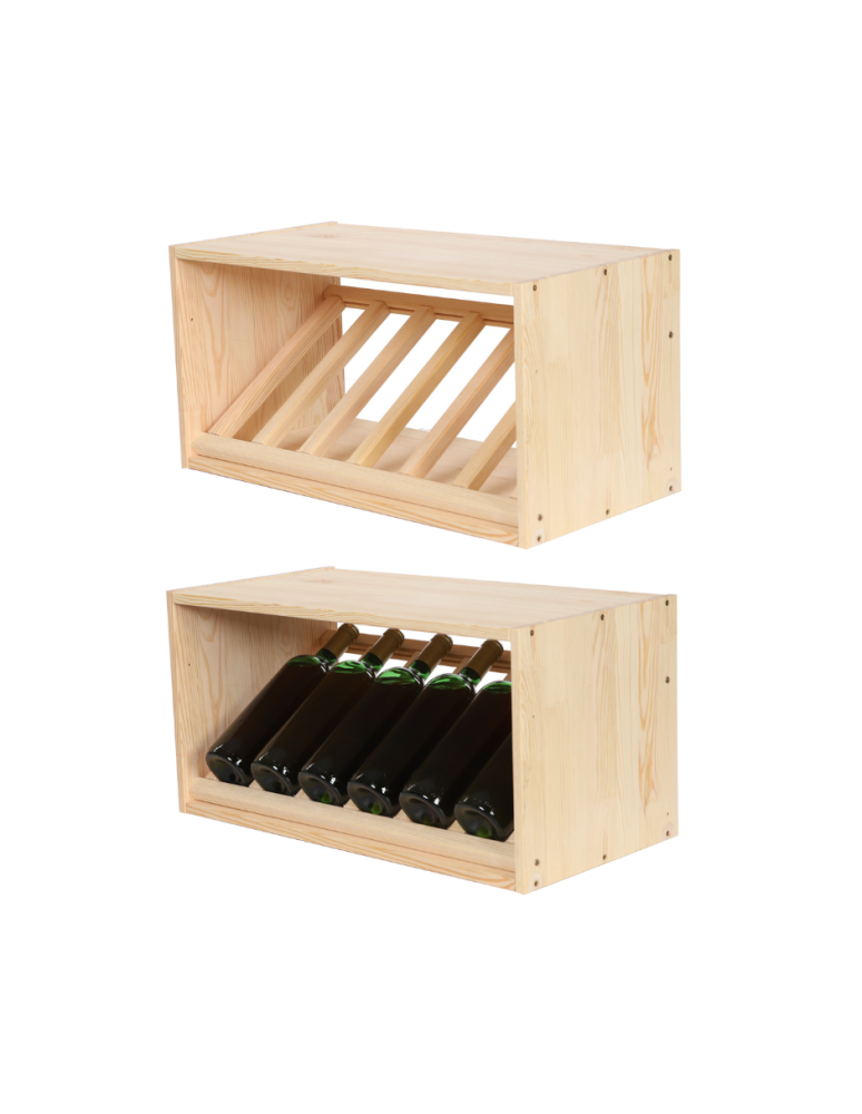 Regały - Modułowy Regał na Wino RW61 (1 Ukośna Leżnia) – Naturalne Drewno - product b2b.wamar.biz 1