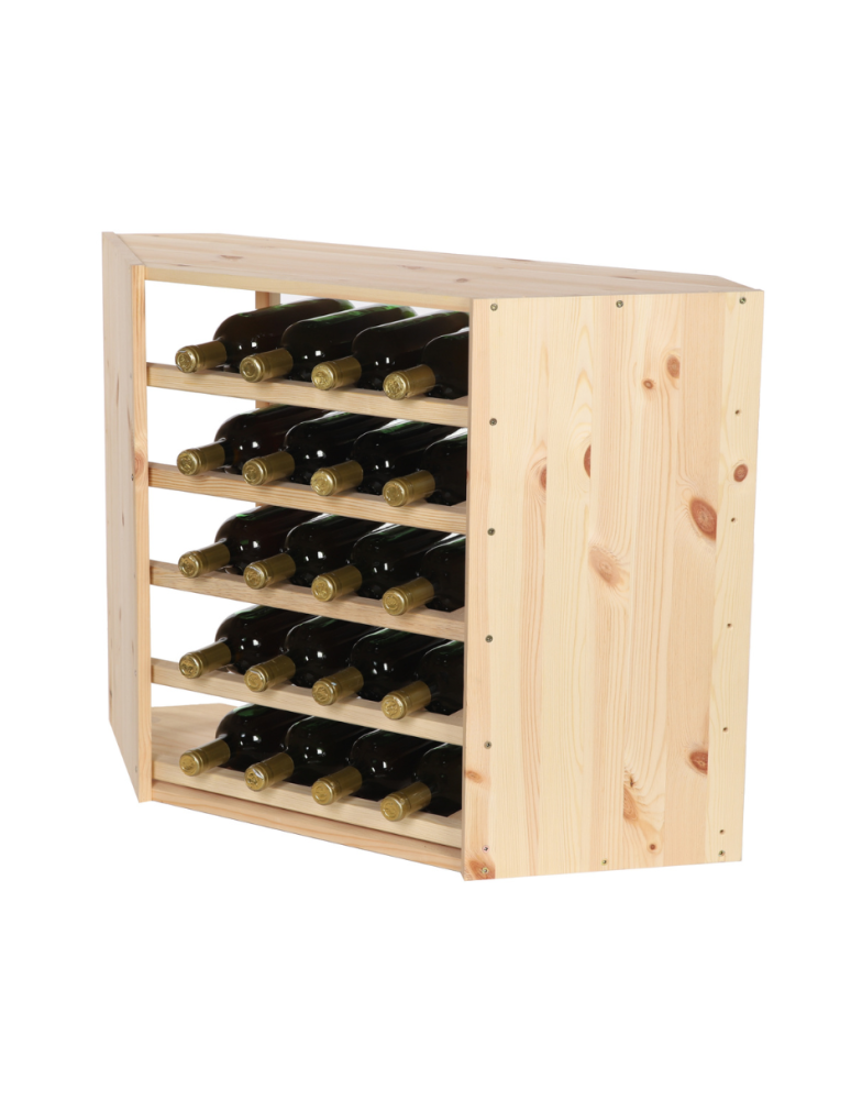 Regały - Modułowy/ Narożny Regał na Wino RW61 (5 Leżni) – Naturalne Drewno - produkt b2b.wamar.biz 1