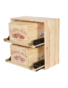 Modułowy Regał na Wino RW61 (2 Wysuwane Leżnie) – Naturalne Drewno