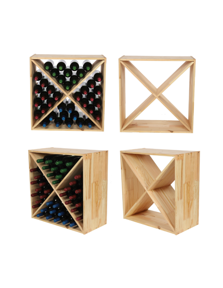 Regały - Modułowy Regał na Wino RW61 (Półki X1) – Naturalne Drewno - product b2b.wamar.biz 1