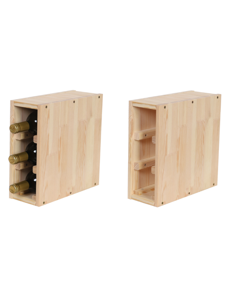 Regały - Modułowy Słupek na Wino RW61 (Na 3 Butelki) – Naturalne Drewno - product b2b.wamar.biz 1